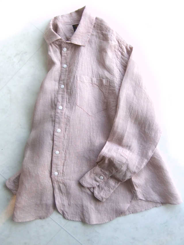 リネンイージーシャツ　サクライロ　linen easy shirt 2015 sakurairo