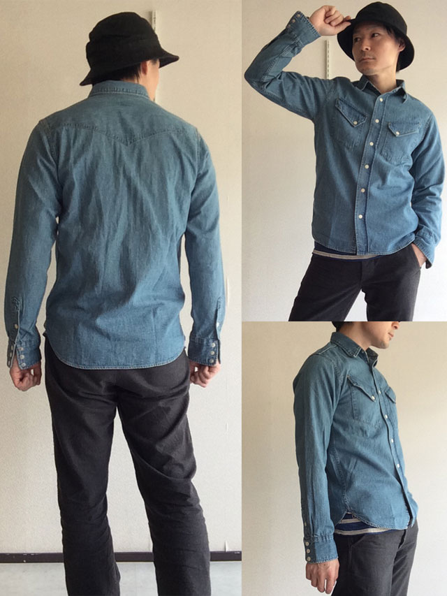 Western Shirt Denim Washed Workers
