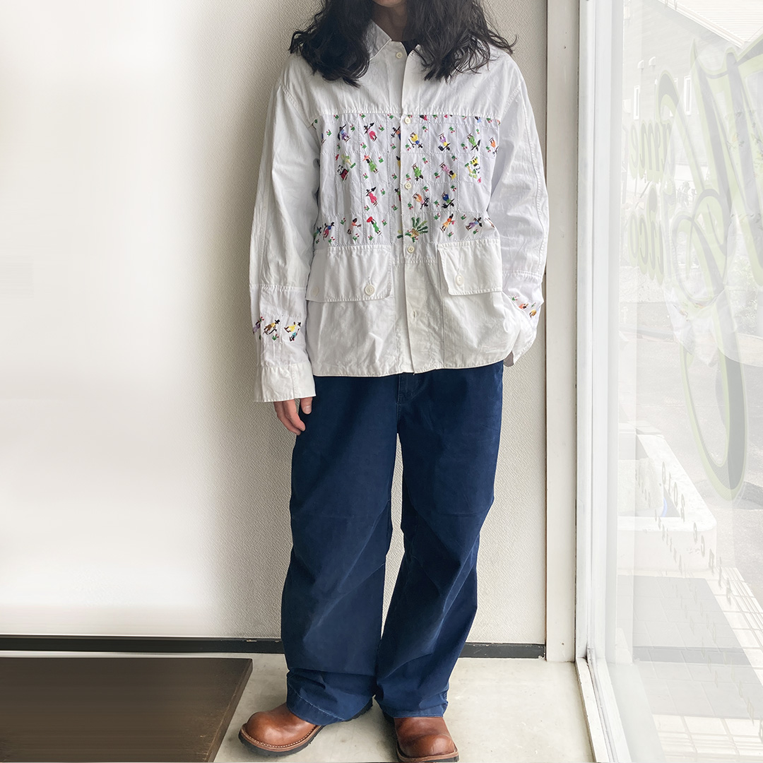 redad madagascar embroidery wide shirt
