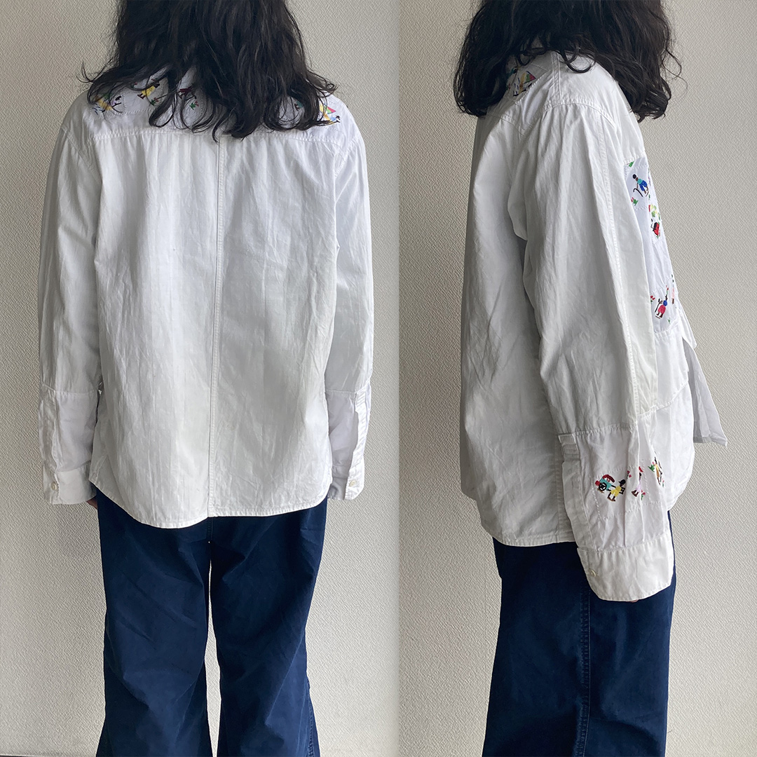 redad madagascar embroidery wide shirt