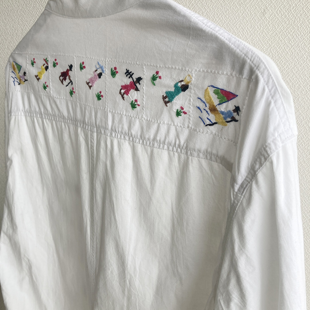 redad madagascar embroidery wide shirt