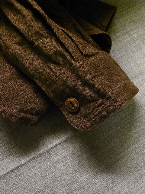 ファーマーズリネンシャツ ブラウン farmers linen shirt brown DjangoAtour