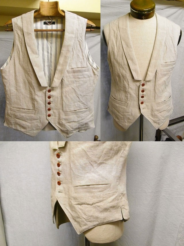 victorians linen waistcoat ecru