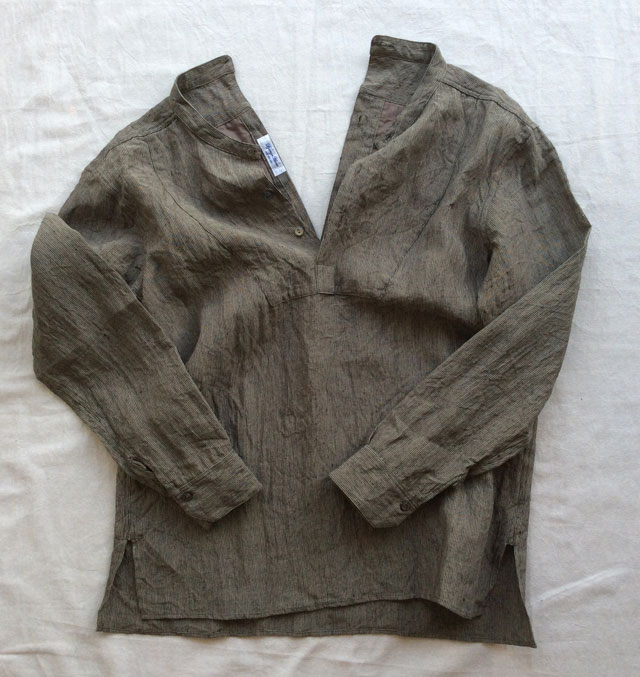 antiqued linen work shirt DjangoAtour