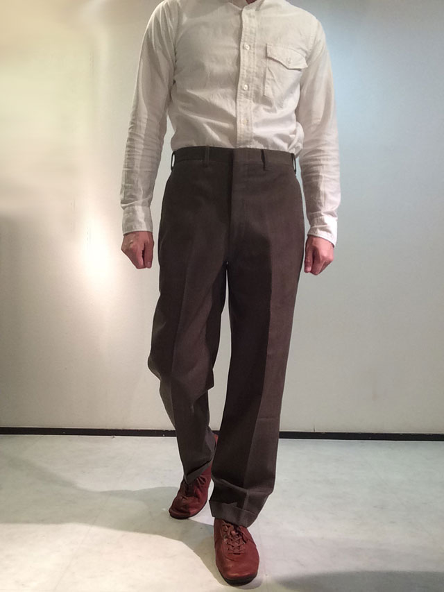 U.S Wool Leather Trimming Trousers by L.L.Bean Grey