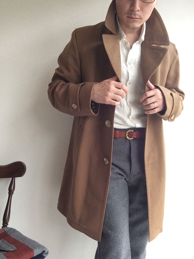 1960's French Mods Style Coat Brown