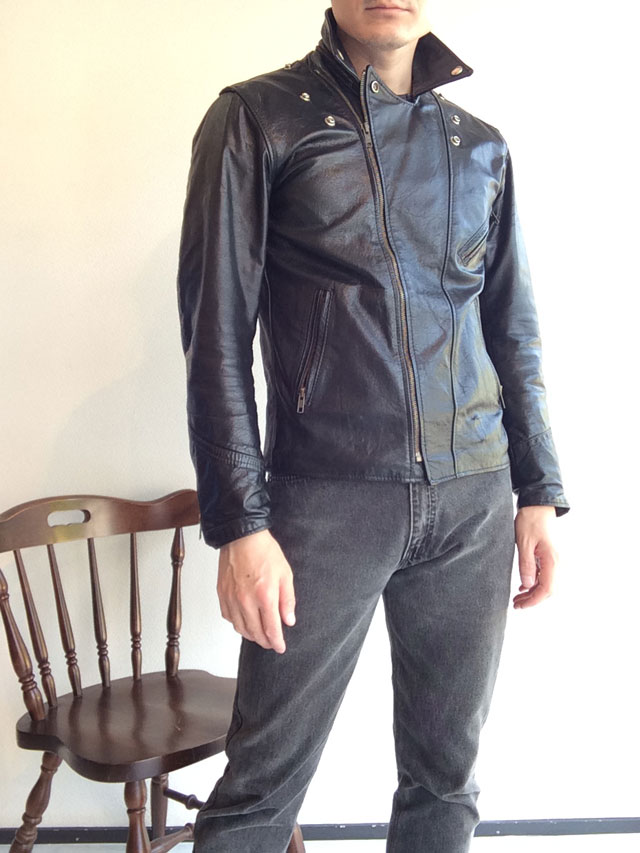 1970's British Leather Rider's Jacket Black（1970年代イギリス製