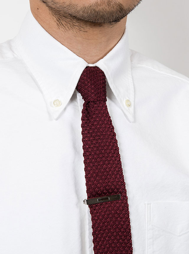 シルクニットタイ バーガンディ Silk Knit Tie Burgundy／Workers