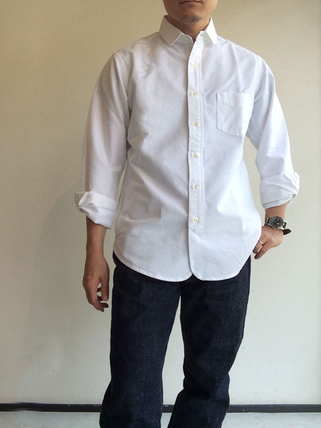 ナローカラーシャツ ホワイトOX Narrow Collar Shirt, White OX 
