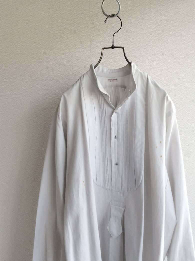 1900～1920年代 フランスアンティーク イブニングシャツ ホワイト