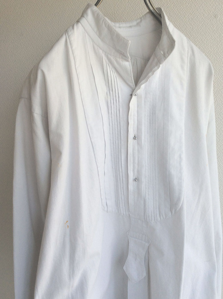 1900～1920年代 フランスアンティーク イブニングシャツ ホワイト - マメチコ Fashion and Vintage 通販