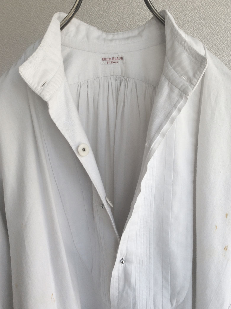 1900～1920年代 フランスアンティーク イブニングシャツ ホワイト - マメチコ Fashion and Vintage 通販