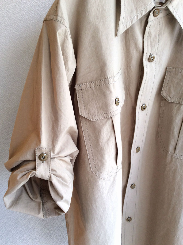 オフィサーシャツ ベージュ Officer shirt beige／Yarmo - マメチコ 