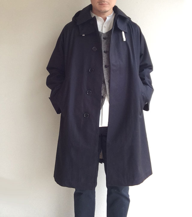 限定カラー】バルカラーコート ギャバジンネイビー Bal Collar Coat