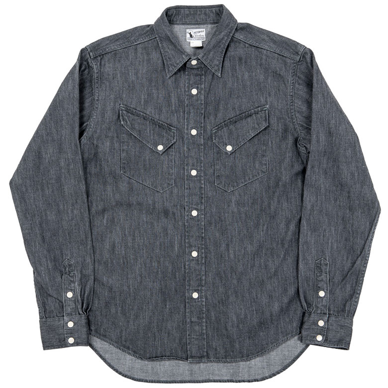 Western Shirt, 8 oz Black denim, Washed／Workers - マメチコ 