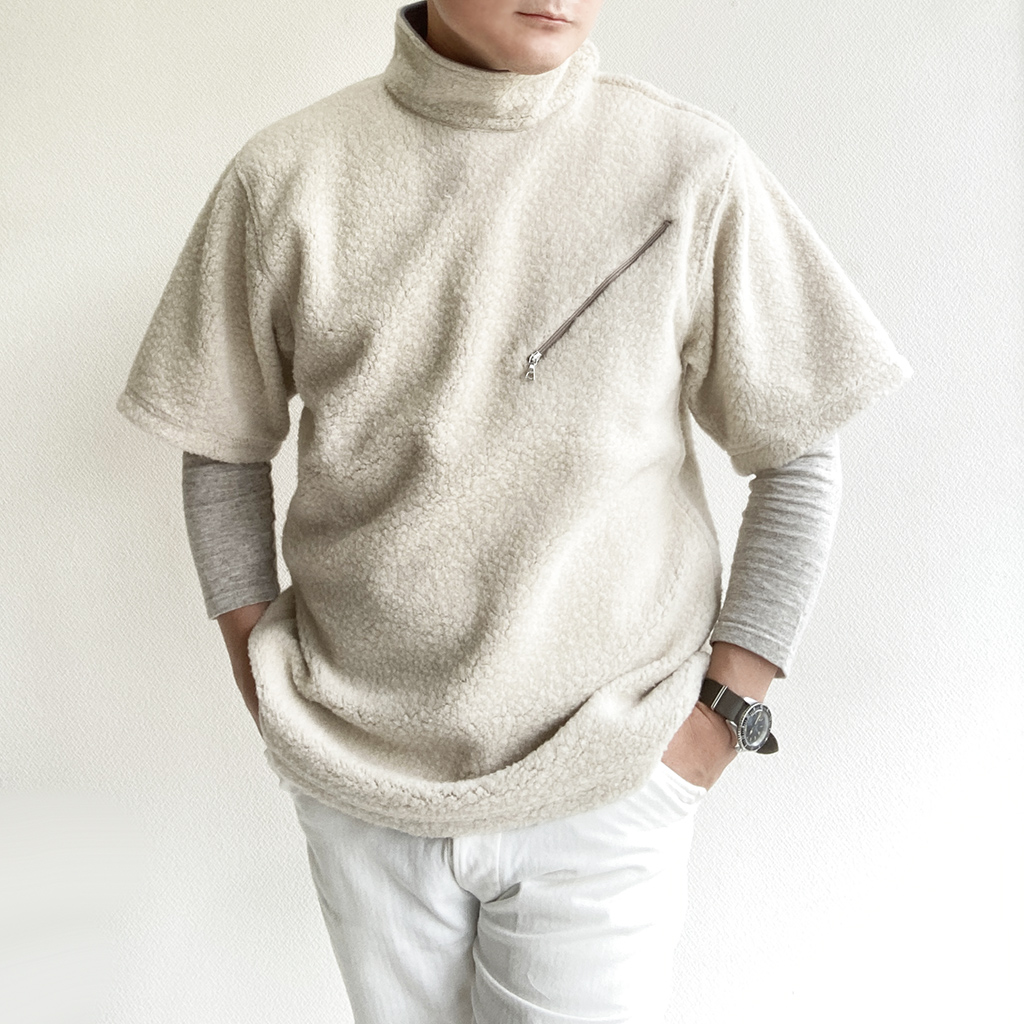 Cashmere Fleece P/O Tee LIGHT BEIGE カシミアフリースプルオーバーT