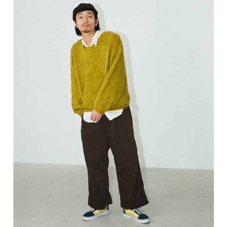 MIX MOHAIR BIG KNIT GRAY×BLUE STRANGETRIP