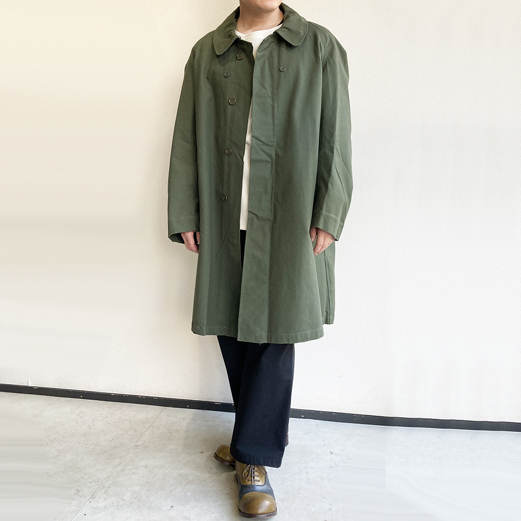 1960's Dead Stock French Military Canvas Balmacaan Coat Khaki