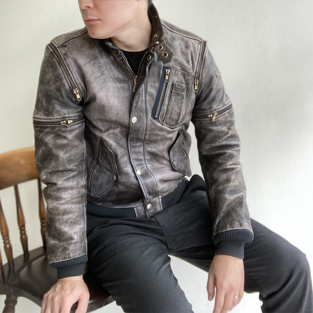 ドイツ製レザーライダースジャケット 1970-1980's German Rare Design Leather Blouson by Hein  Gericke Faded Brown - マメチコ Fashion and Vintage 通販