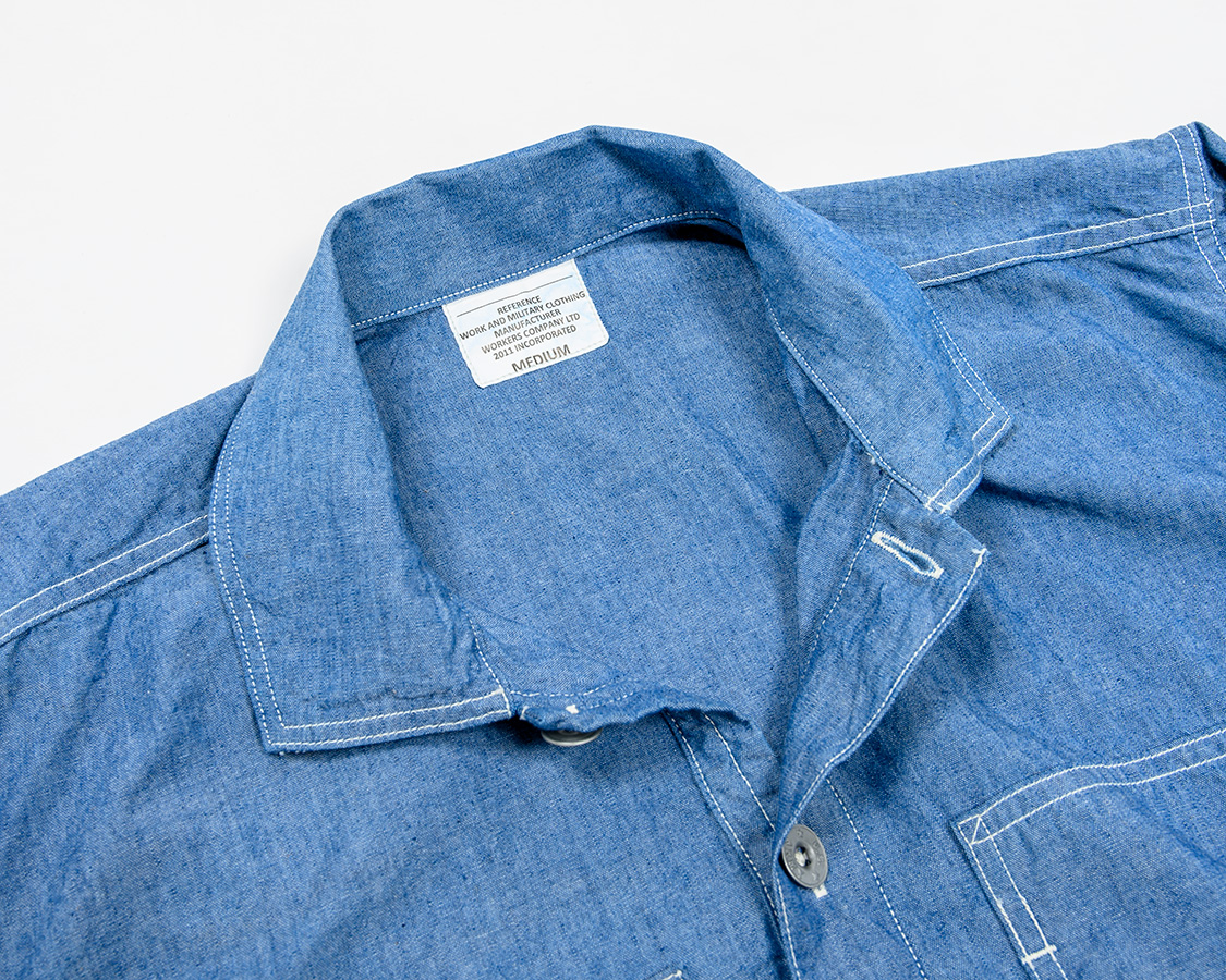 Pullover Shirt, Ref US ARMY, Blue Chambray／Workers - マメチコ