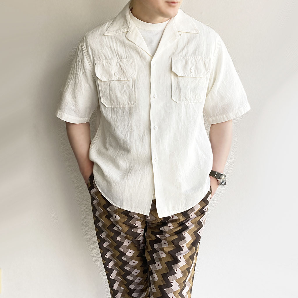 Open Collar SS Shirt WHITE／KAPTAIN SUNSHINE - マメチコ Fashion