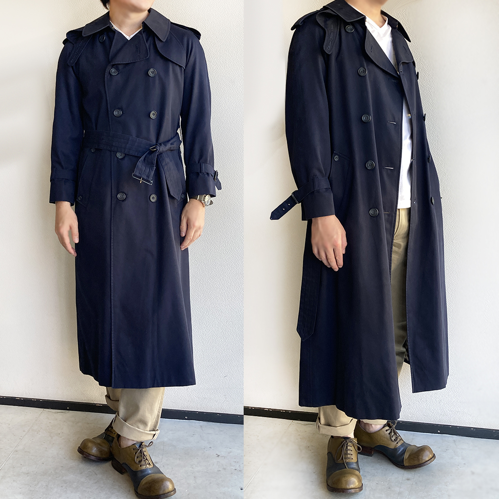 1980's Canada trench Coat by Aquascutum Navy 80年代アクアスキュータムのトレンチコート マメチコ  Fashion and Vintage 通販