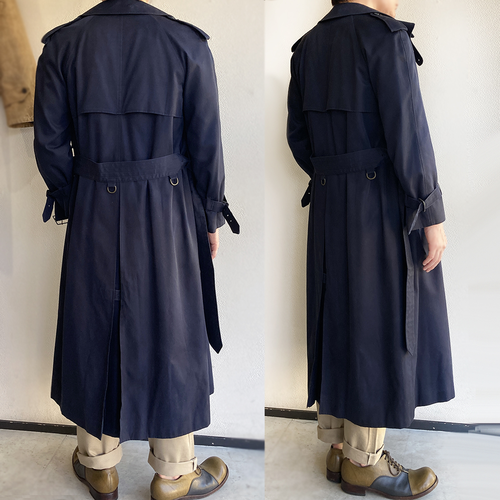 1980's Canada trench Coat by Aquascutum Navy 80年代アクアスキュー
