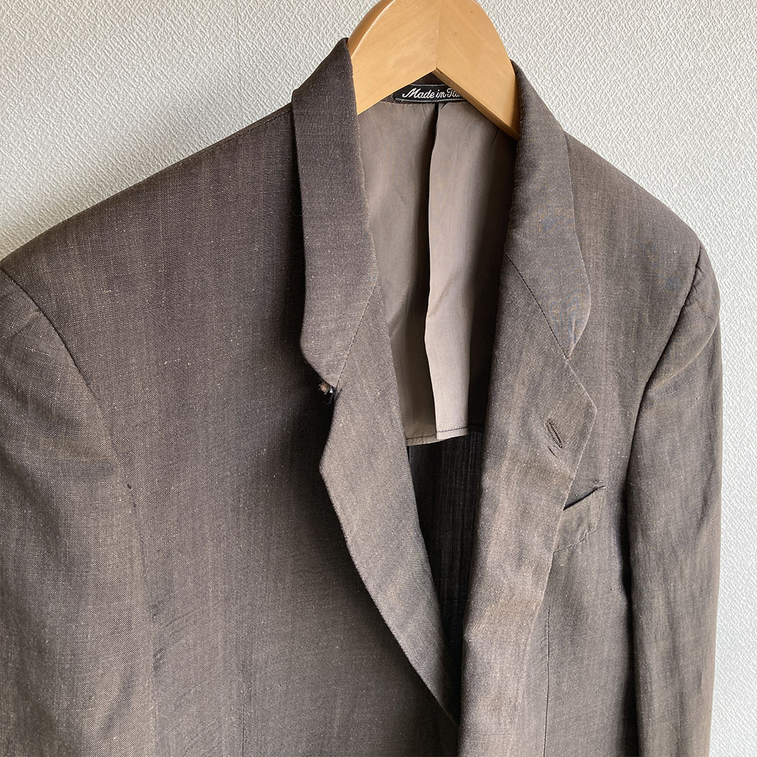 1990's Italian Tailored Jacket by GIORGIO ARMANI Dark Brown, 1990年代イタリア製  テーラードジャケット ジョルジオアルマーニ - マメチコ Fashion and Vintage 通販