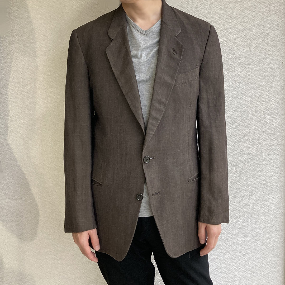 1990's Italian Tailored Jacket by GIORGIO ARMANI Dark Brown