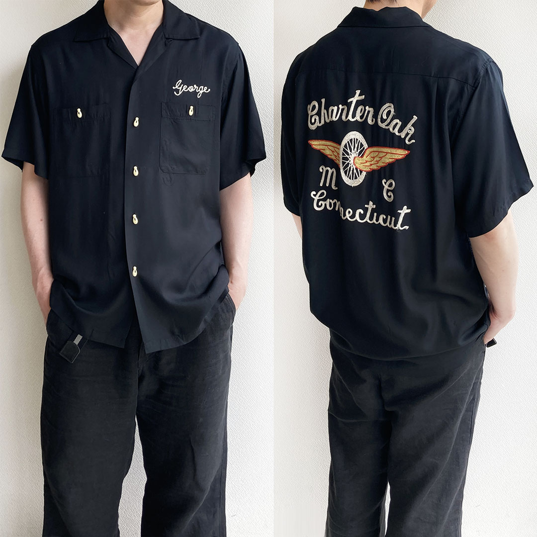 ボウリングシャツ黒 ／東洋エンタープライズ - マメチコ Fashion and