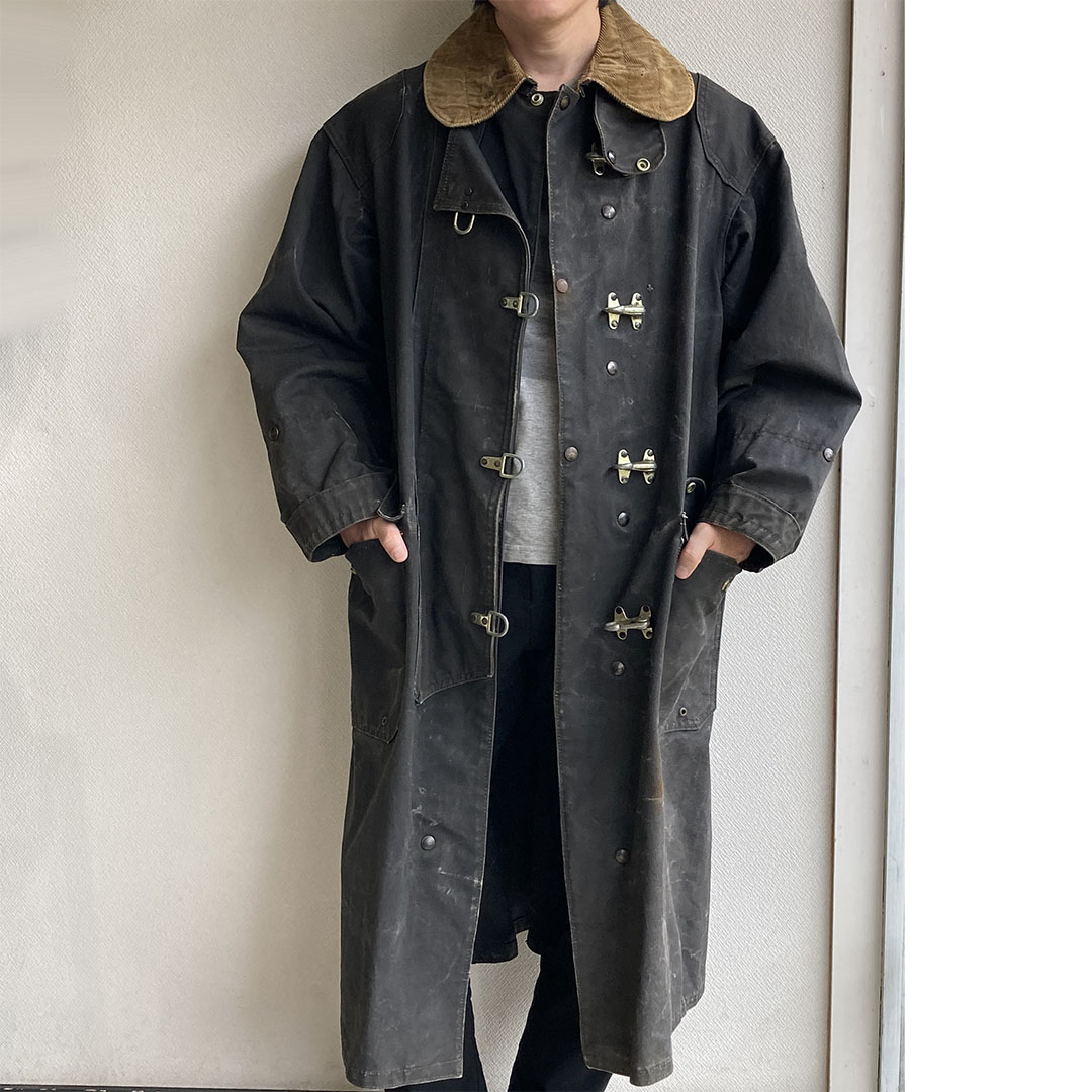 消防服　刺し子コート　ファイヤーマンコート　戦前　戦後　昭和初期 1960年代アメリカ製 ブラックダック生地のファイヤーマンコート